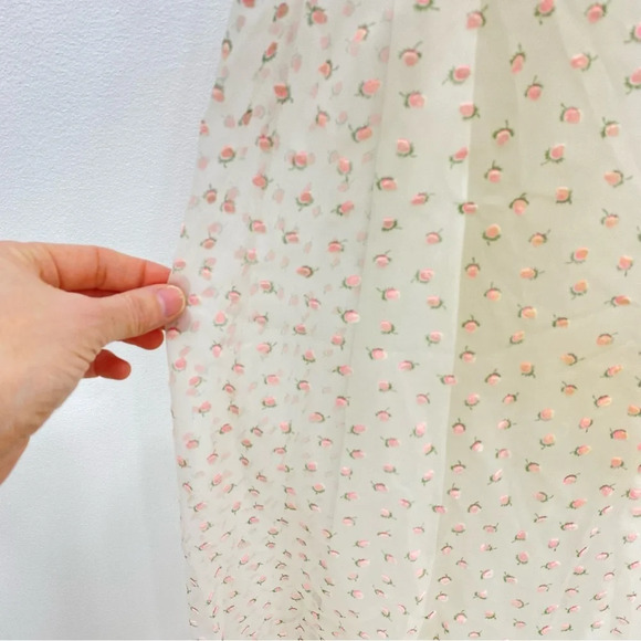 Vintage Union Made pink chiffon ruffle prom formal maxi dress Sz 7 small - Picture 8 of 10